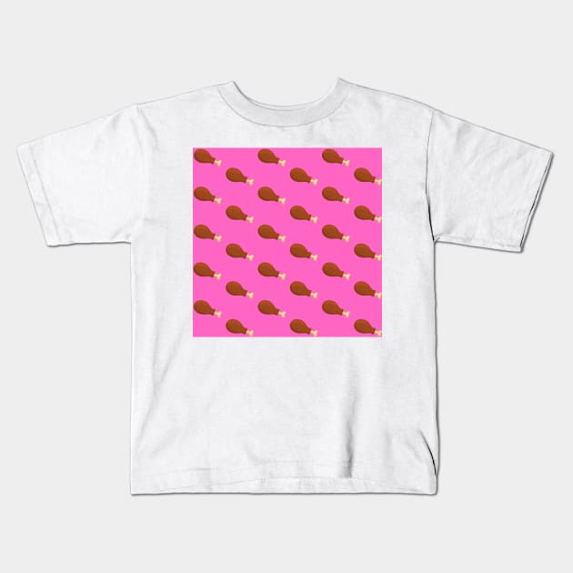 Chicken Leg - Pink Kids T-Shirt by IslandofdeDolls